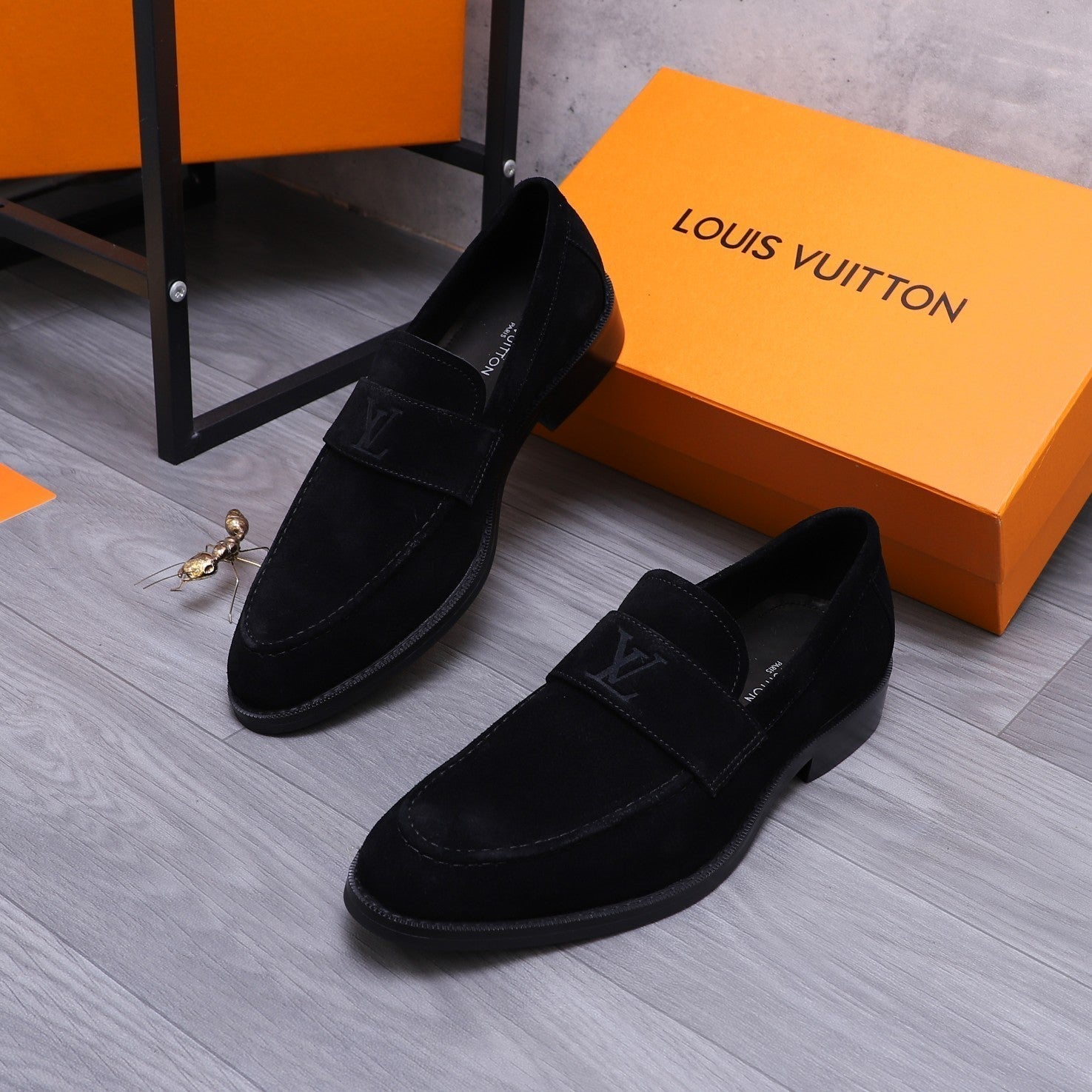 LV LOAFERS IN BLACK SUEDE CALFSKIN