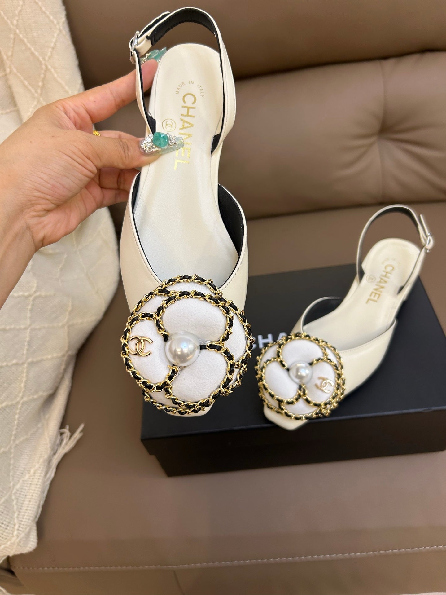 Chanel 2026 Slingback Ballets Flats Camellia Flower Ornament Sheepskin 779282