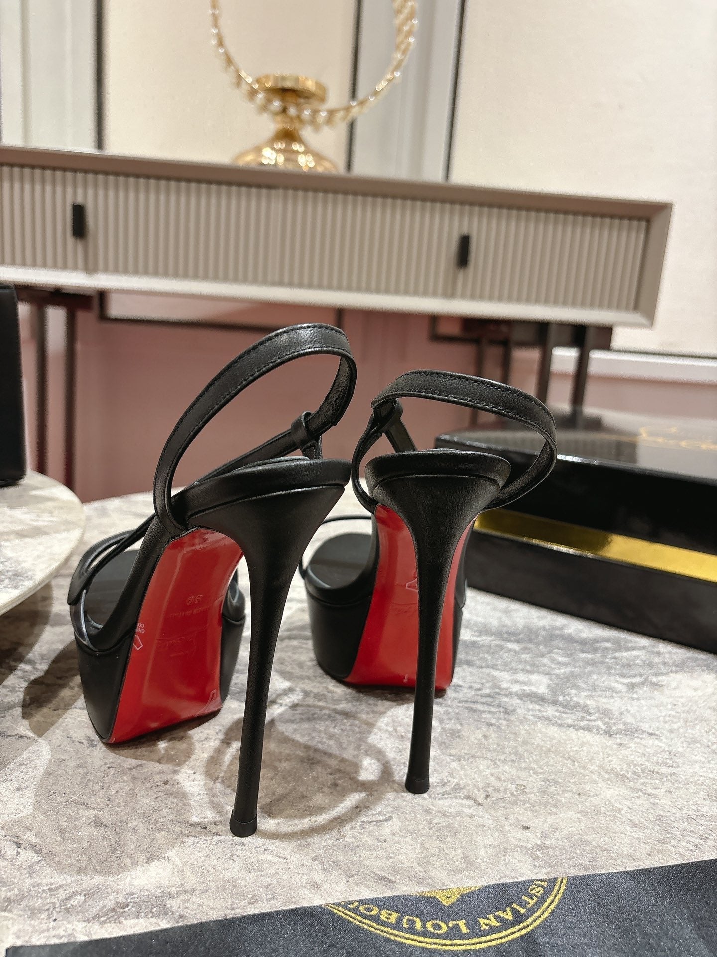 CL 2026 Rosalie Alta 150mm Sandal Black Leather 272350
