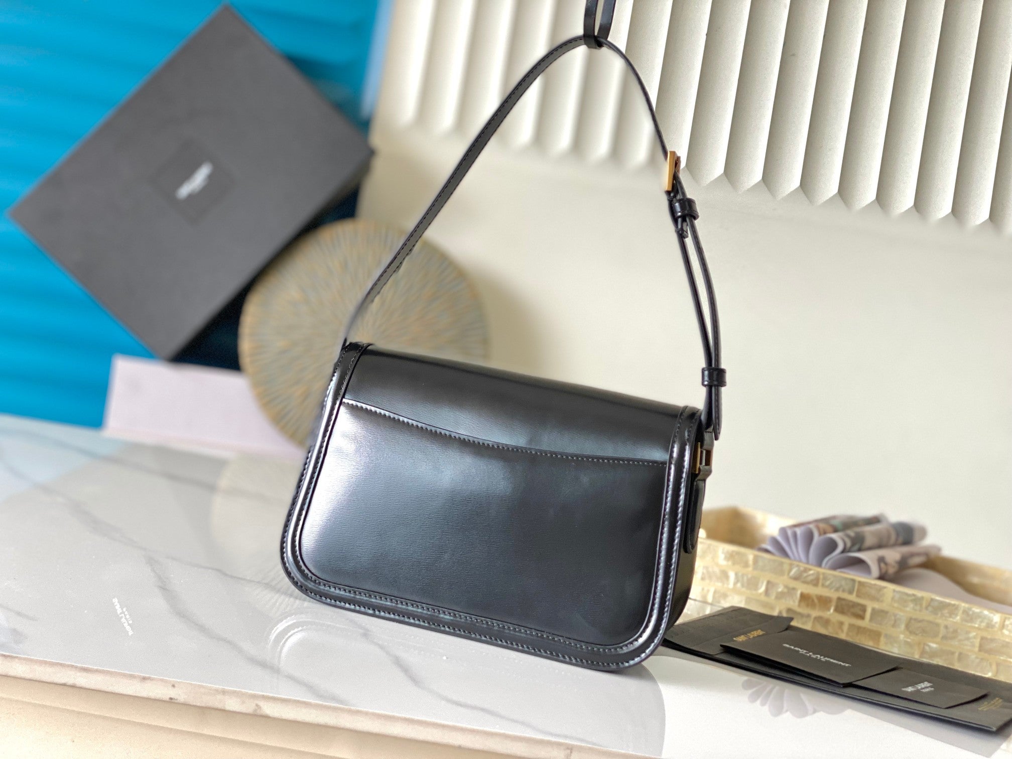 YSL 2026 Saint Laurent Solferino Box Shoulder Bag 24.5cm Calfskin