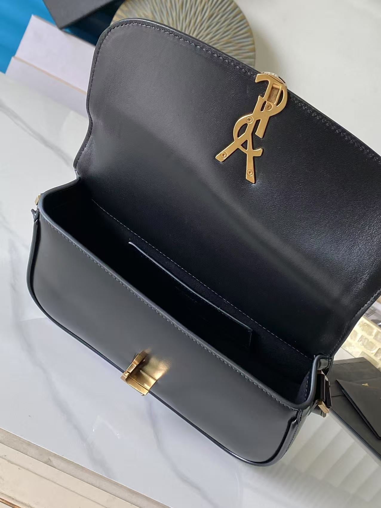 YSL 2026 Saint Laurent Solferino Box Shoulder Bag 24.5cm Calfskin