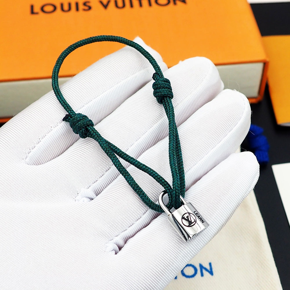 Silver Lockit Bracelet Dark Green