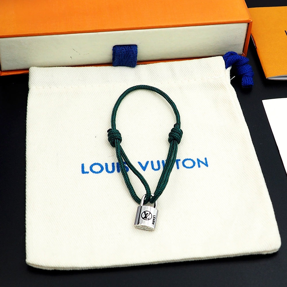Silver Lockit Bracelet Dark Green