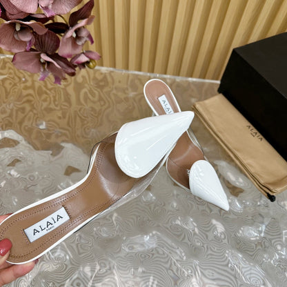 Alaila Mule 100mm In White Lambskin 957210