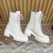 Gucci 2025 Boot Cream Embossed Cowhide 498048