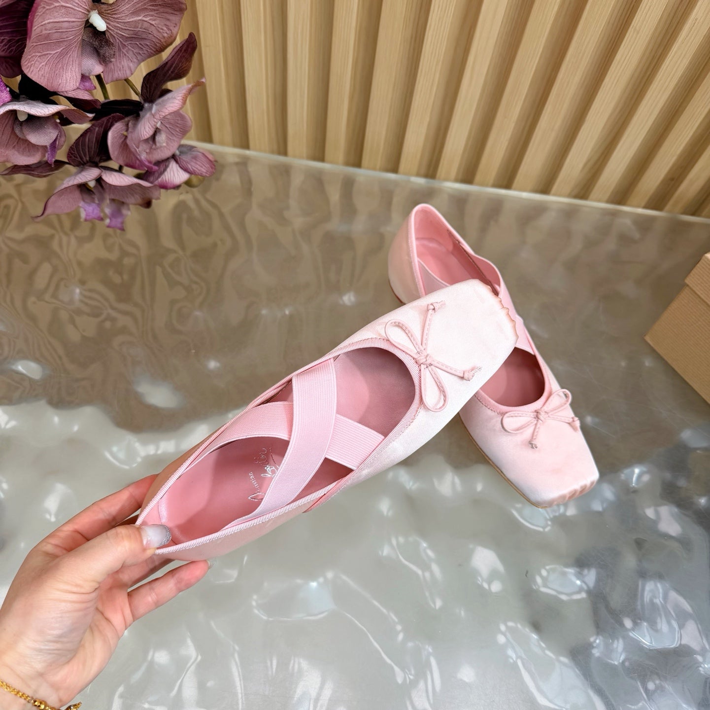 Christian Louboutin 2026 Cassiasticina Ballet Flats Silk Sheepskin 698252