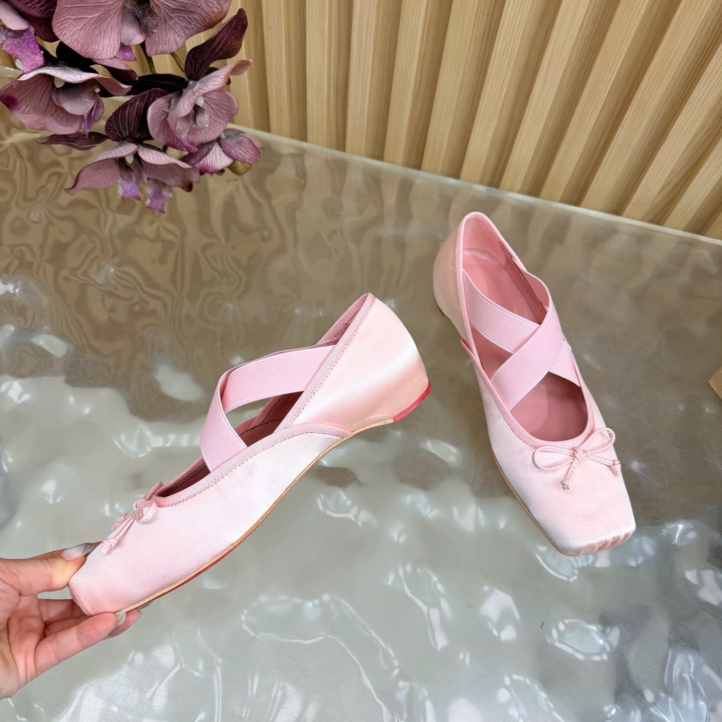 Christian Louboutin 2026 Cassiasticina Ballet Flats Silk Sheepskin 698252