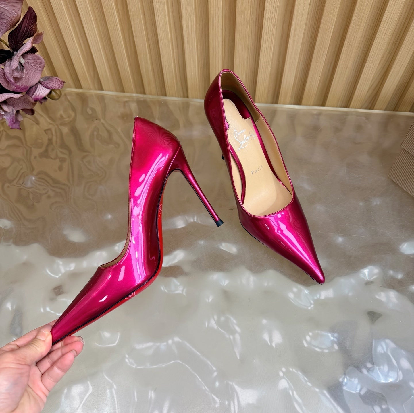 Christian Louboutin 2026 Miss Z 100mm Pumps Pearlescent Patent Leather 776030