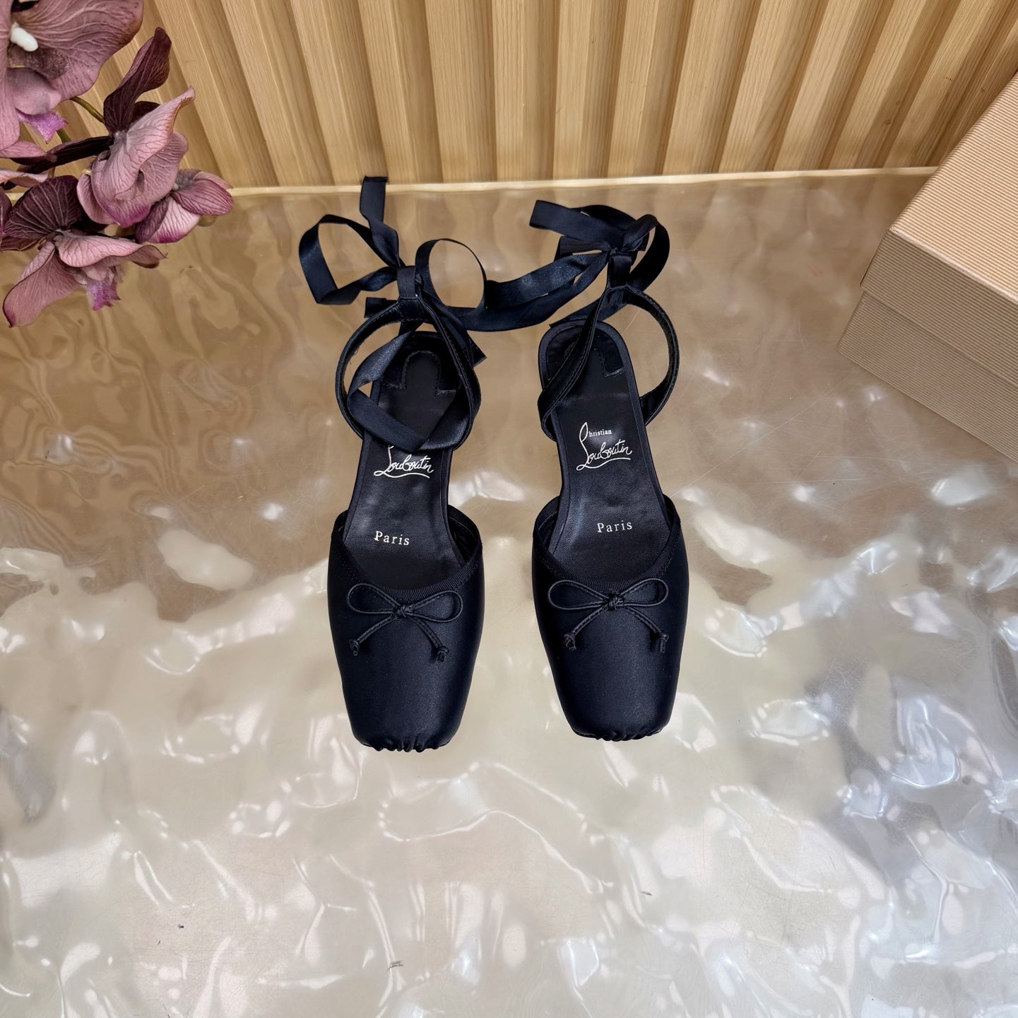 Christian Louboutin 2026 Sweetie Jane Strass Ballerina Flat Silk Leather 853090