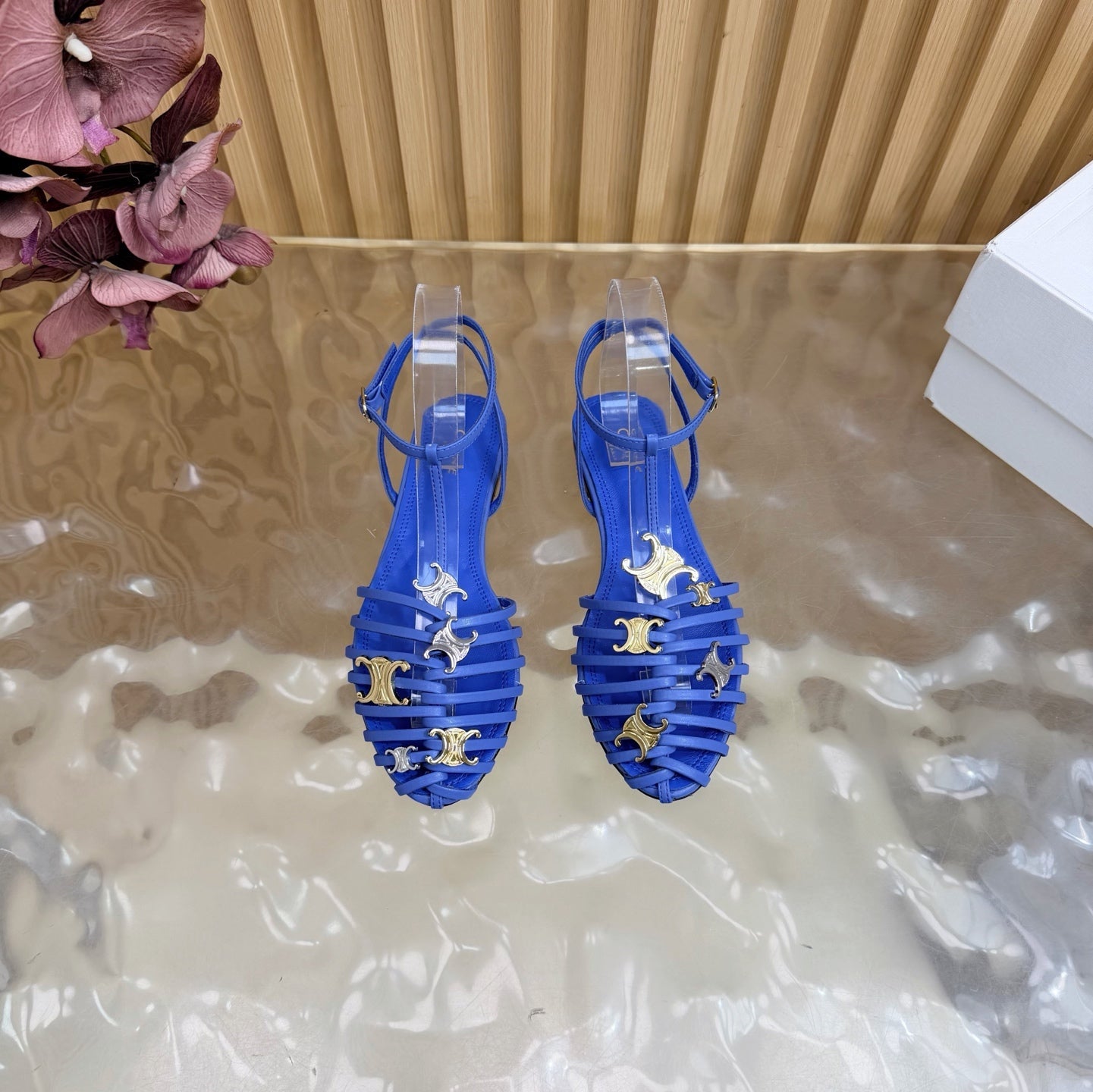 Celine 2026 Arc de Triomphe Cage Flat Sandal Calfskin 228208