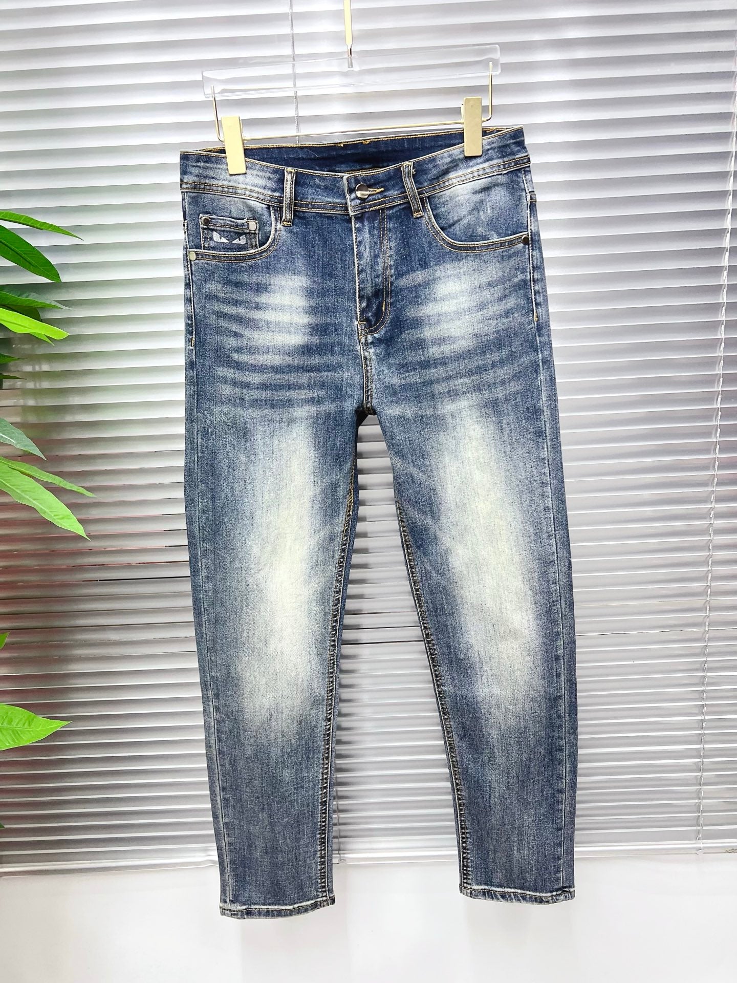 Fendi 2026 Men's Jeans Blue Denim 739874