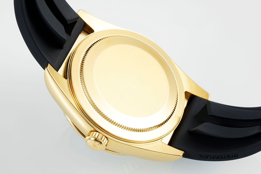 Rolex Sky-Dweller 42mm Gold Case Black Dial Rubber Strap