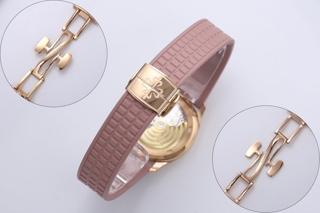 Patek Philippe Aquanaut Luce 35.6mm Rose Gold Case Pink Rubber Strap