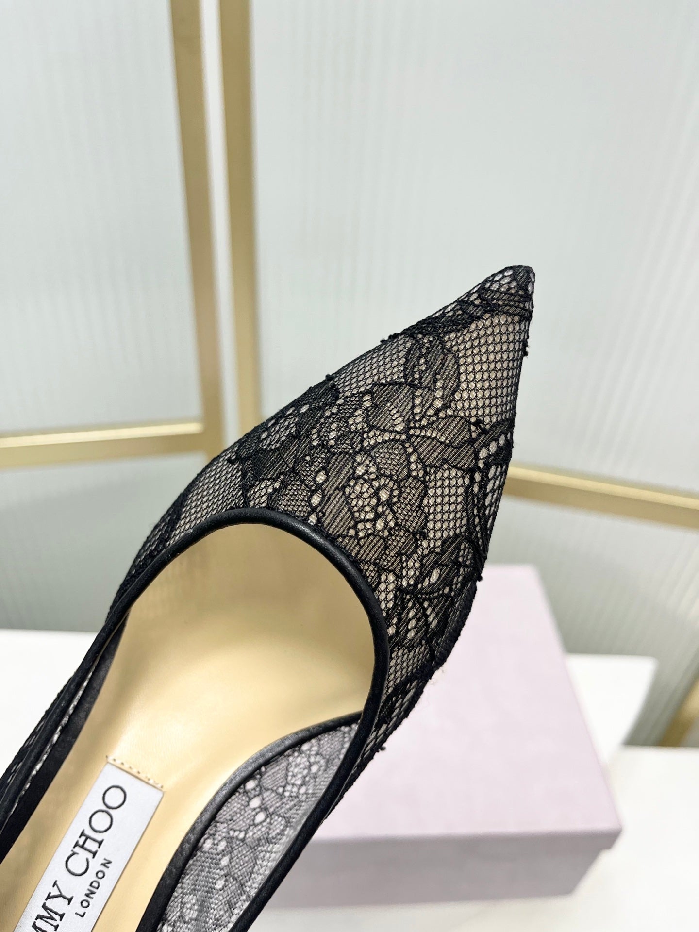 Jimmy 26s Heel Pump 65 Black Beige Lace Sheepskin 605954
