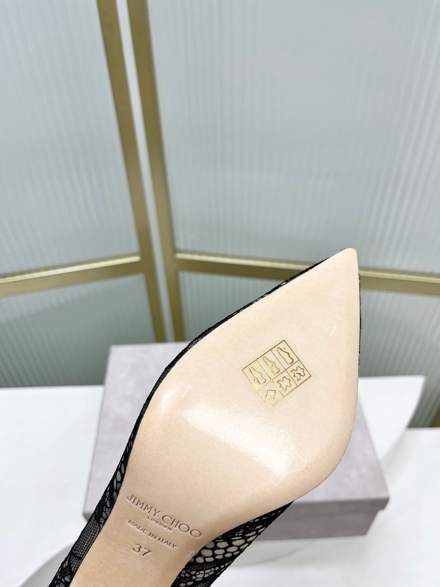 Jimmy 26s High Heel Pump 85 Black Lace Sheepskin 605956