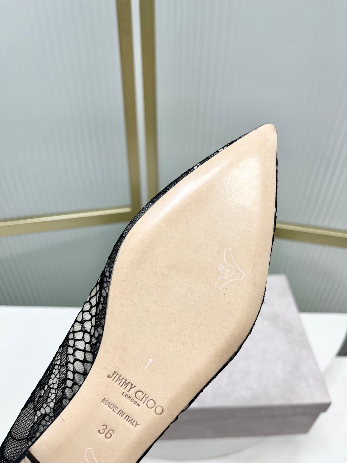 Jimmy 26s Ballet Flats Black Lace Sheepskin 605958
