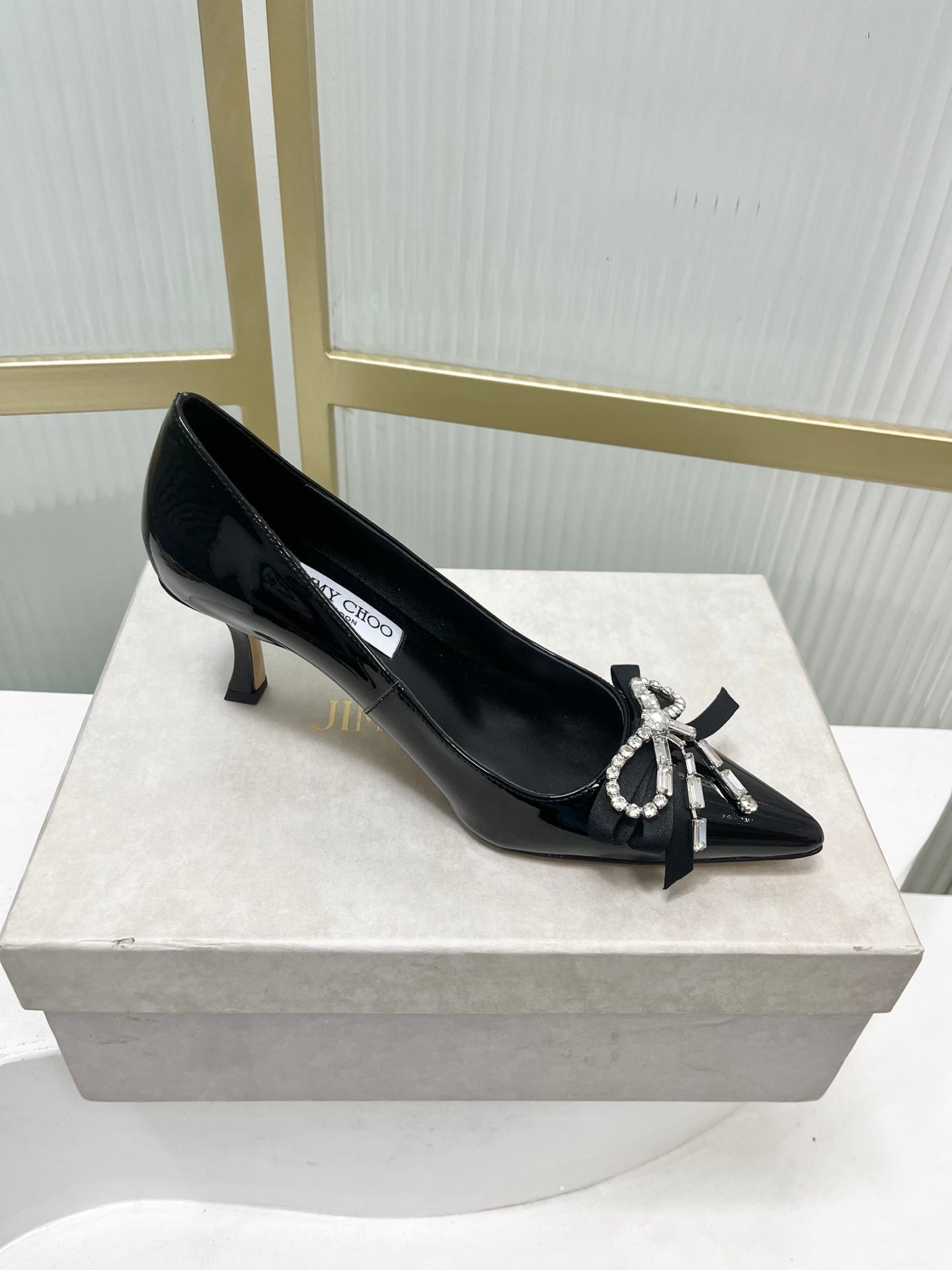 Jimmy 26s Pointed Toe Pump 55 Black Patent Leather 605968