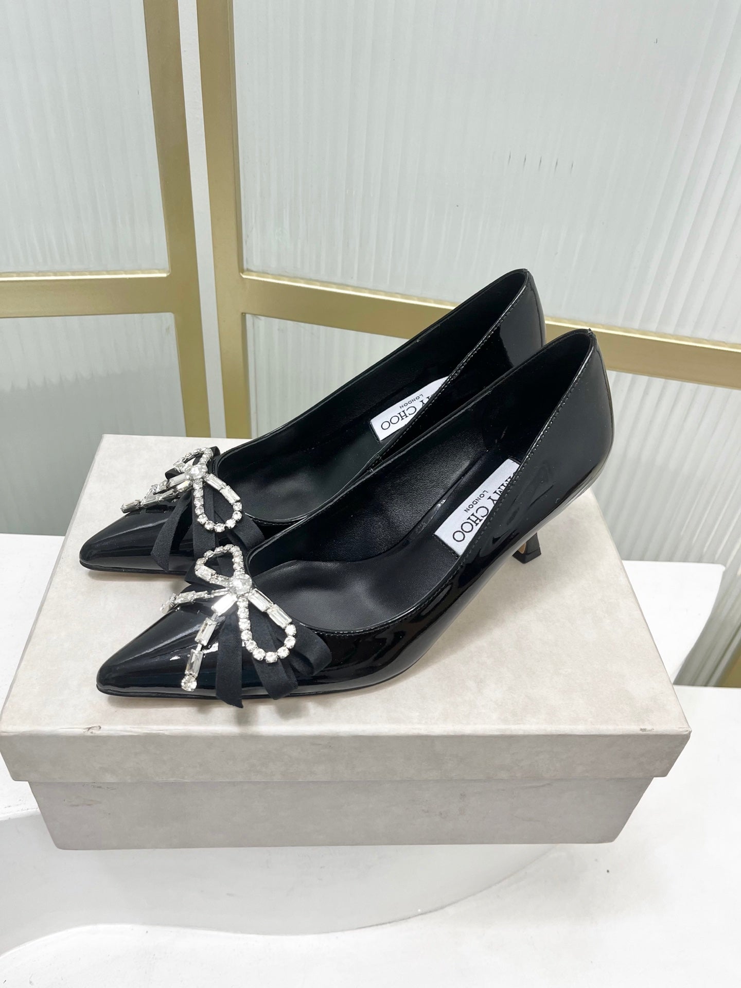 Jimmy 26s Pointed Toe Pump 55 Black Patent Leather 605968