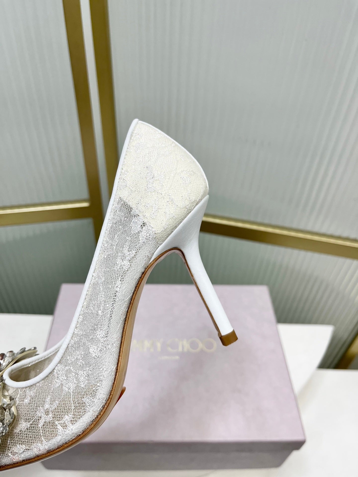 Jimmy 26s High Heels 85 White Imported Lace Sheepskin 605985
