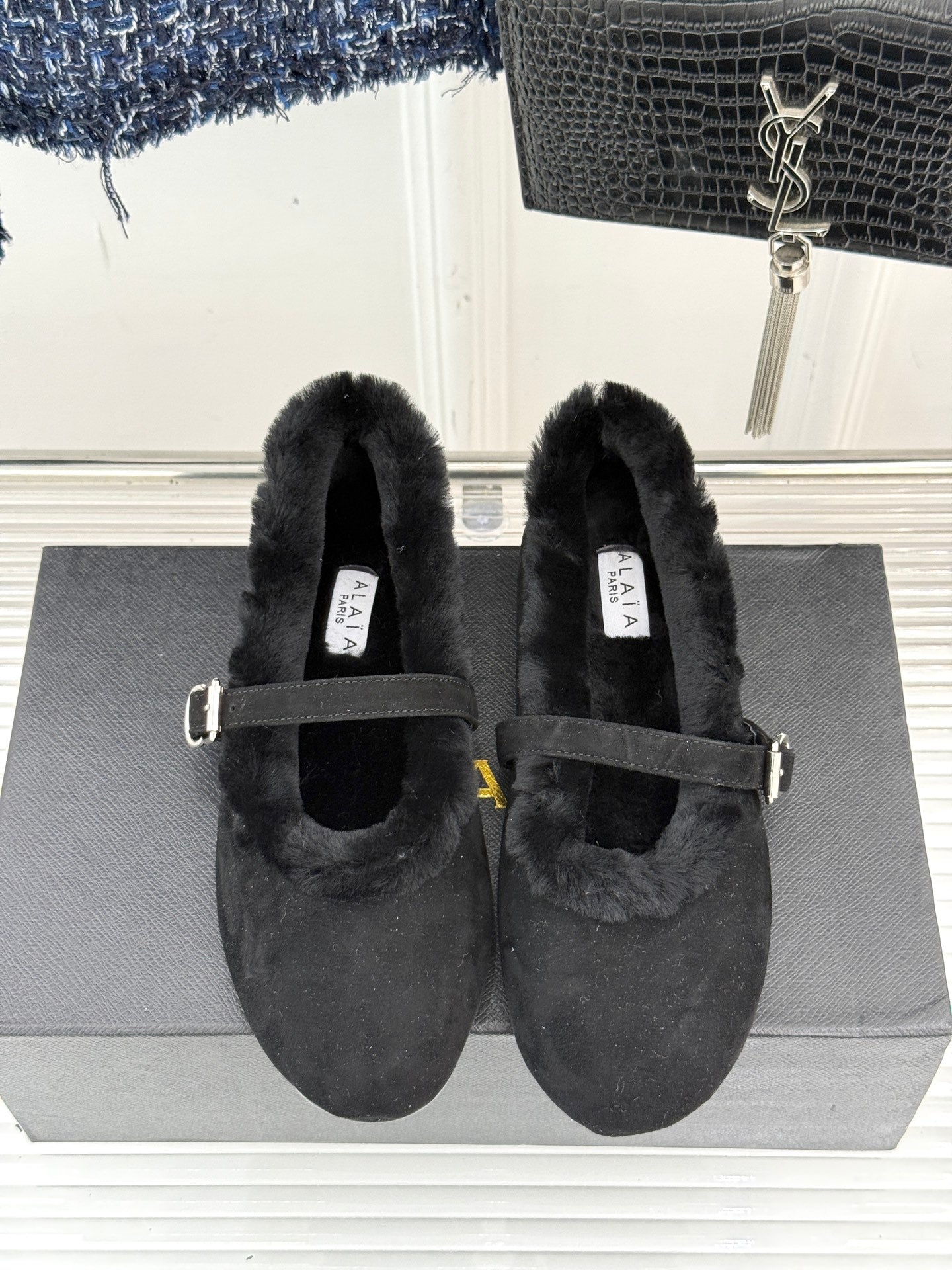 Alaia 25WF Mary Jane black suede wool 472225
