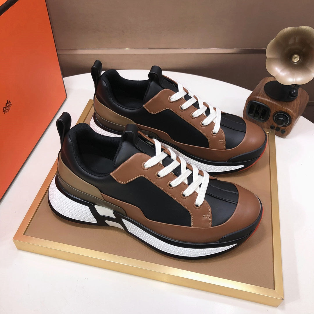 HM Men's Sneaker Brown Black Cowhide 548104