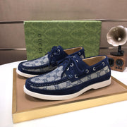GG Men's Lace Up Loafer Blue Suede 508001