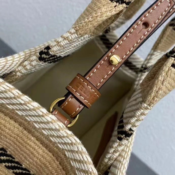 Celine 2026 Cabas Thais Bag 26cm Beige Textile Calfskin 283601