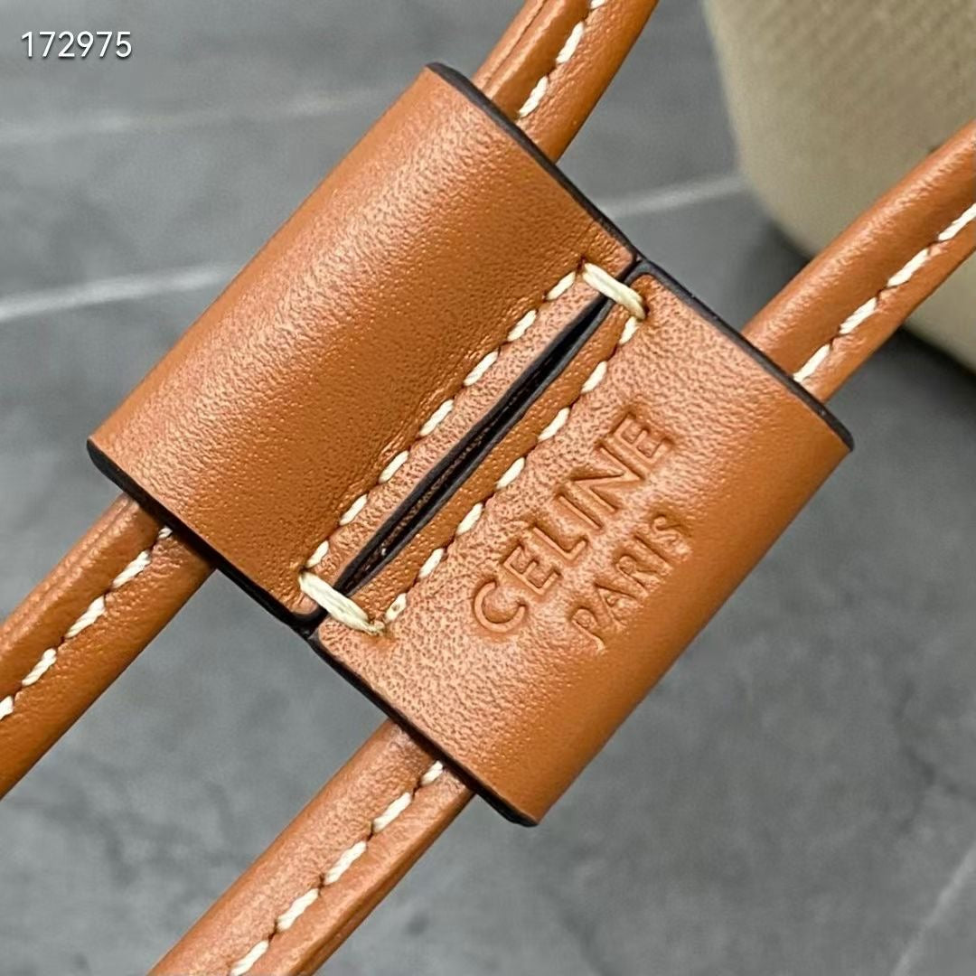 Celine 2026 Micro Sailor bag 17.5cm Natural Tan Triomphe Canvas Calfskin