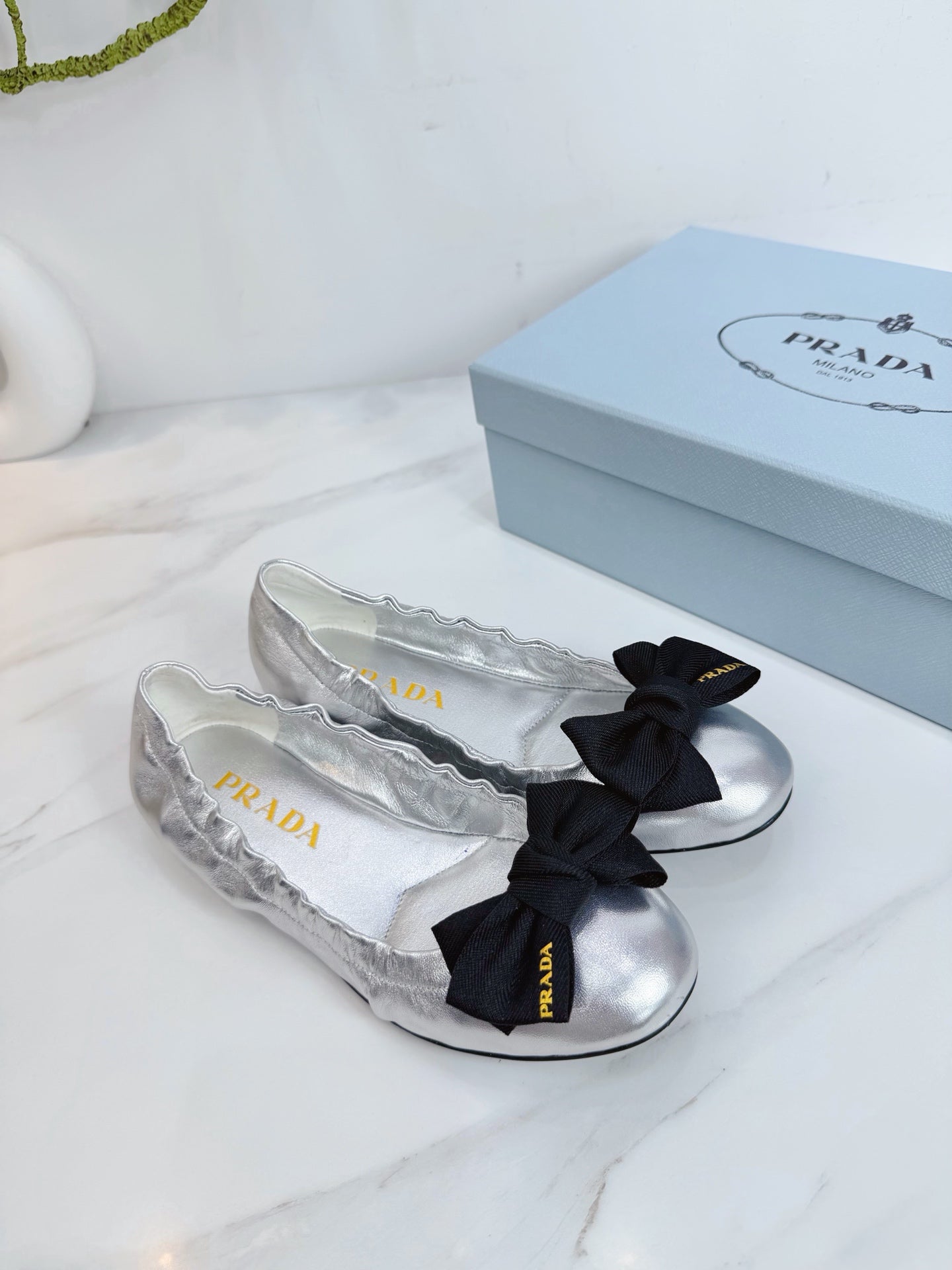 PRA 26SS Ballet Flat Sliver Metallic Sheepskin 592394