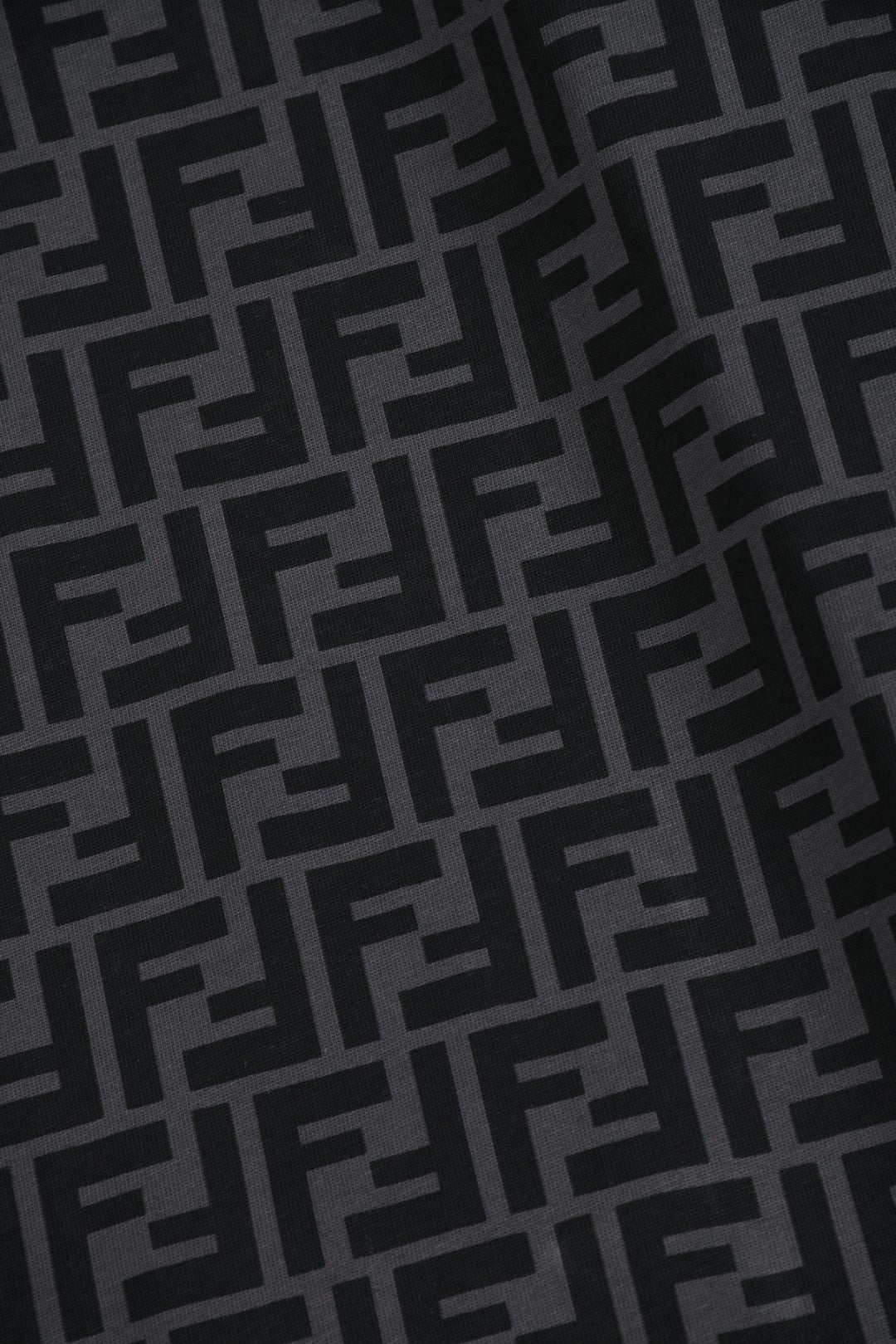 Fendi 2026 Men's T-Shirt Black Gray Cotton 824930
