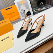 LV Blossom Slingback Pump 55mm Black Embroidered fabric 218285