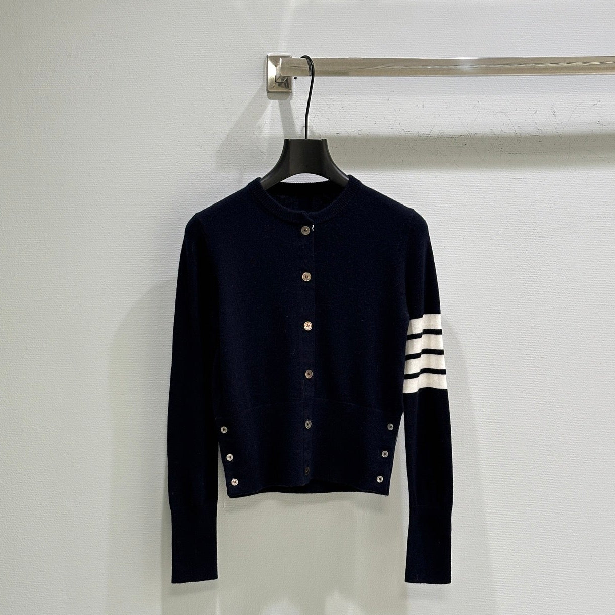 Miumiu 2026 Horse Cardigan Navy Blue Wool
