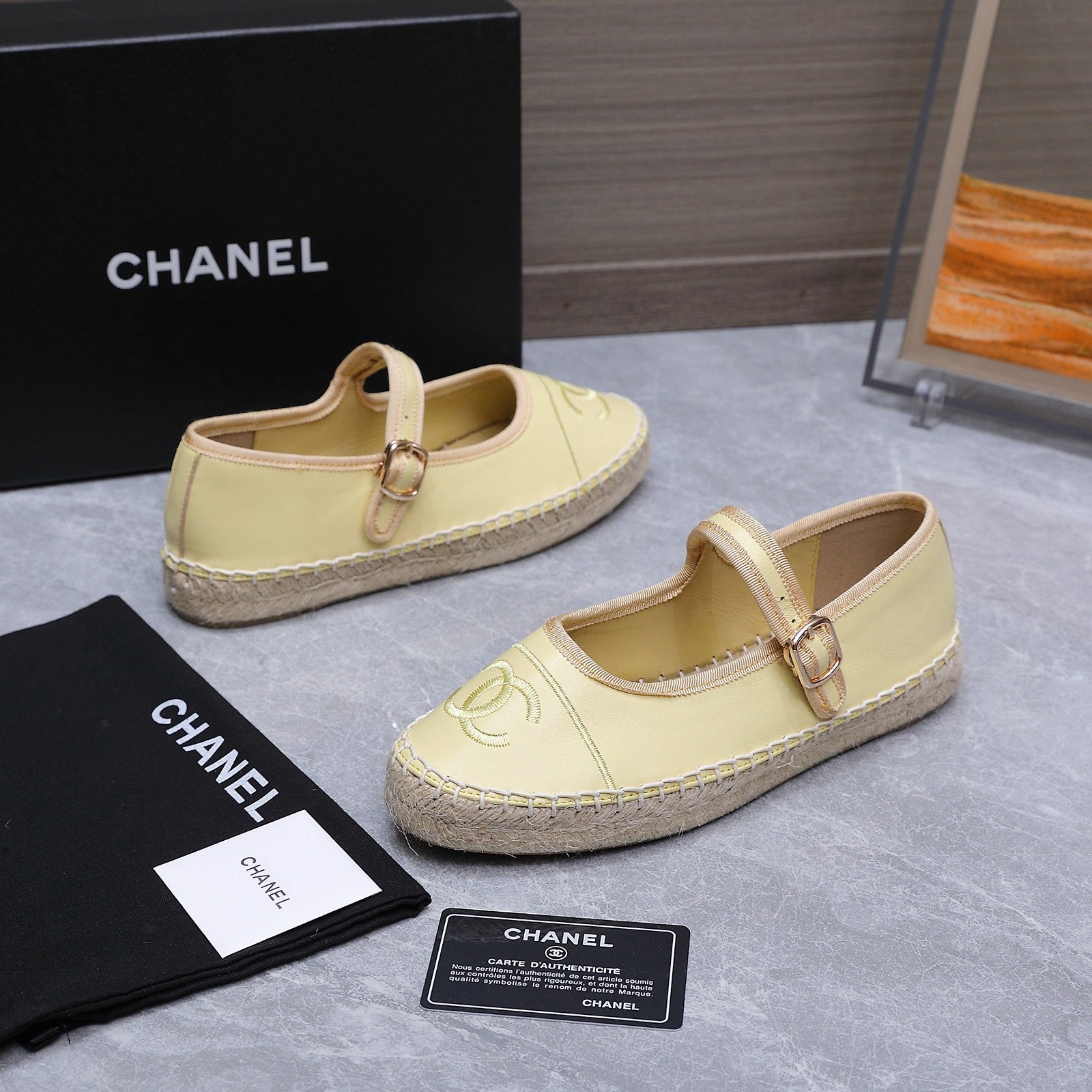 Chanel 2026 Mary Jane Shoes Yellow Sheepskin 758384