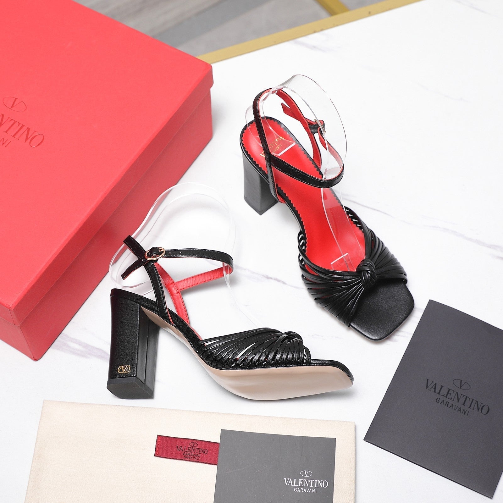 Valentino 2026 Garavani Annet 90mm Leather Block-Heel Sandal 864491