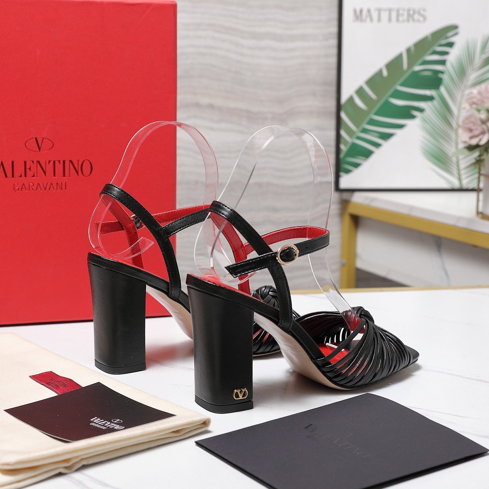 Valentino 2026 Garavani Annet 90mm Leather Block-Heel Sandal 864491
