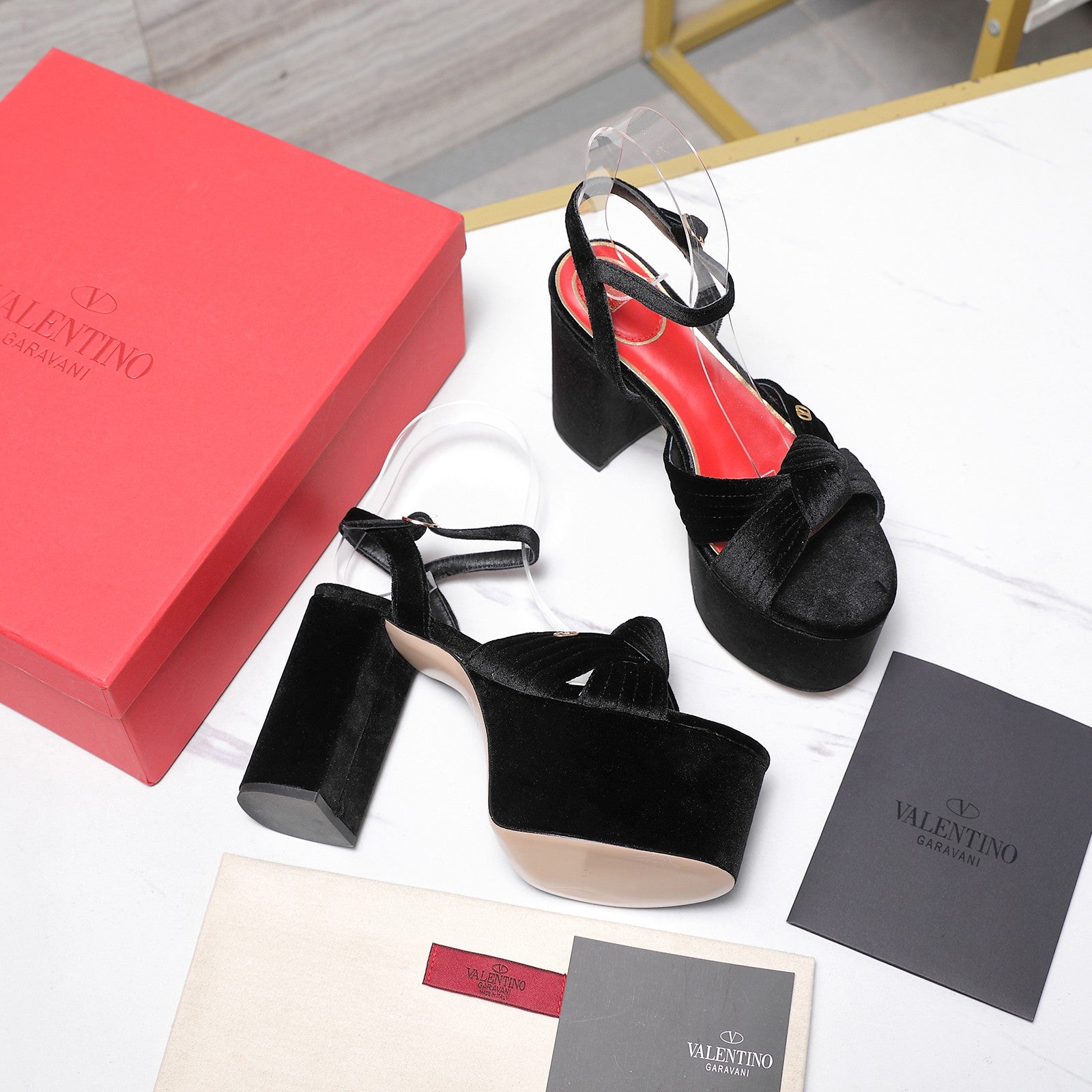 Valentino 2026 Garavani Crasher 110mm Velvet Platform Sandal Velvet 864497