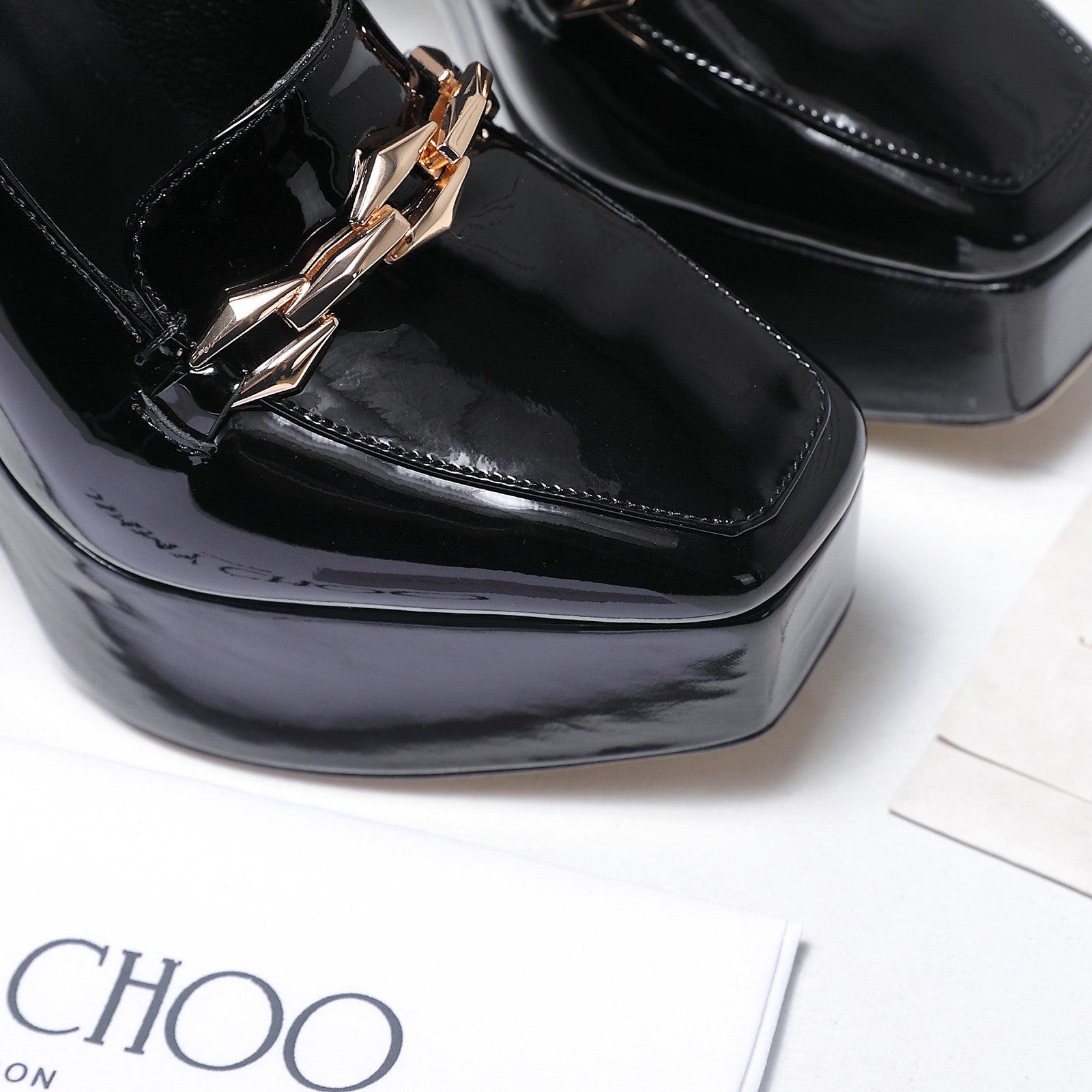 Jimmy Choo 2026 Chunky Heel Platform Pumps 115mm Patent Leather 913258