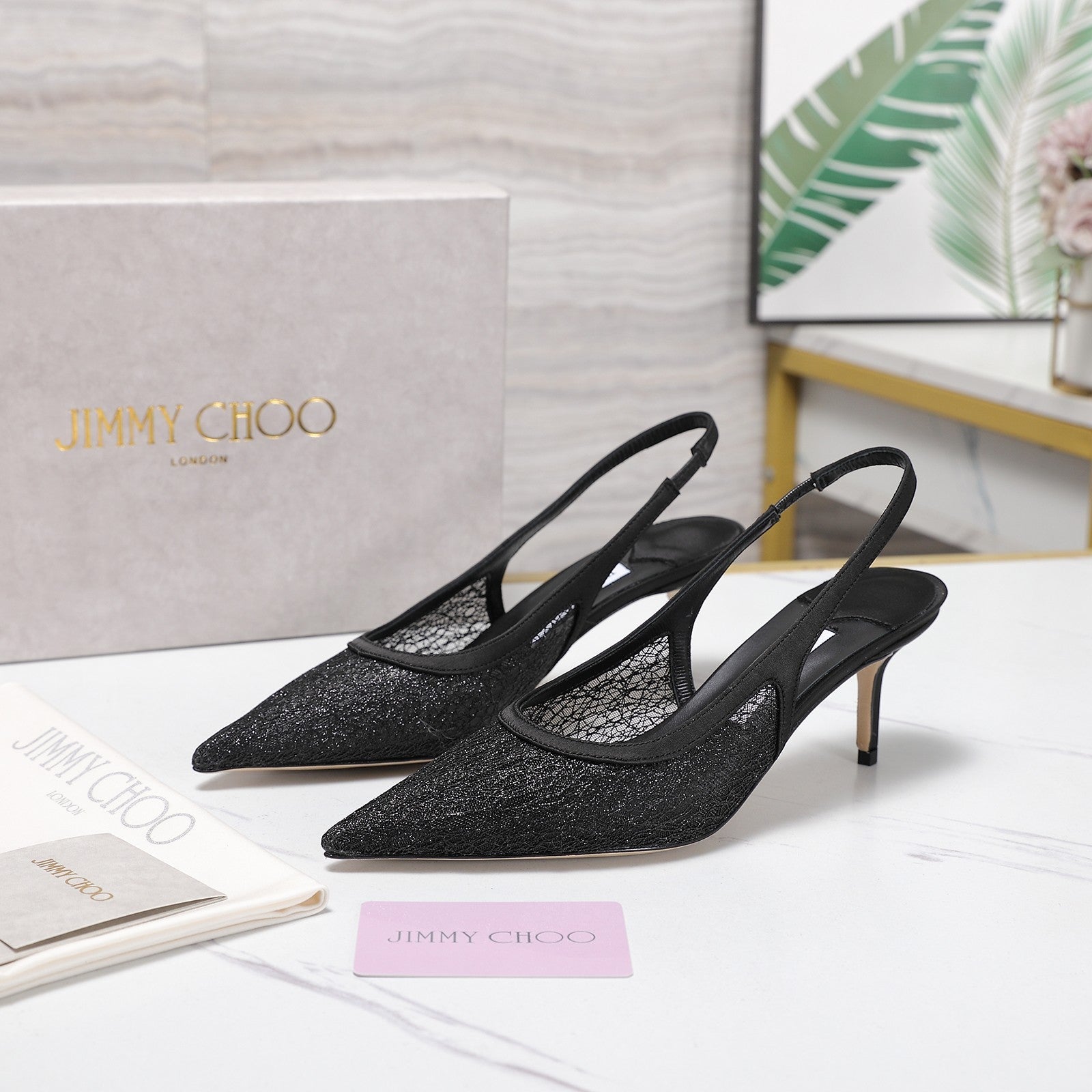 Jimmy Choo 2026 Amita Slingback 65mm Mesh 961758