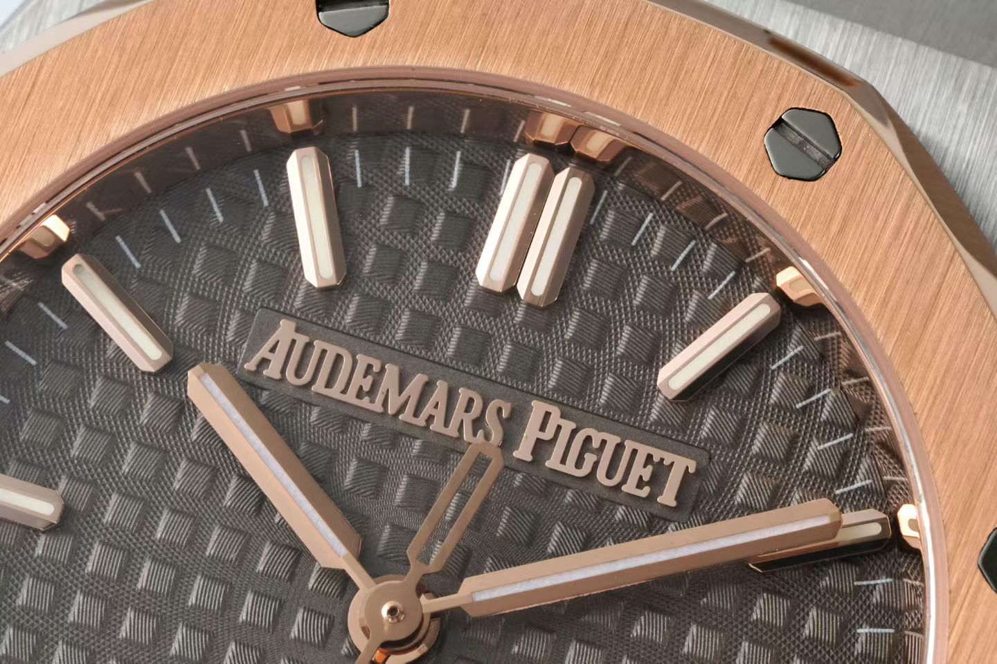 Audemars Piguet Royal Oak 34mm Sliver Case Brown Dial Pink Gold Steel