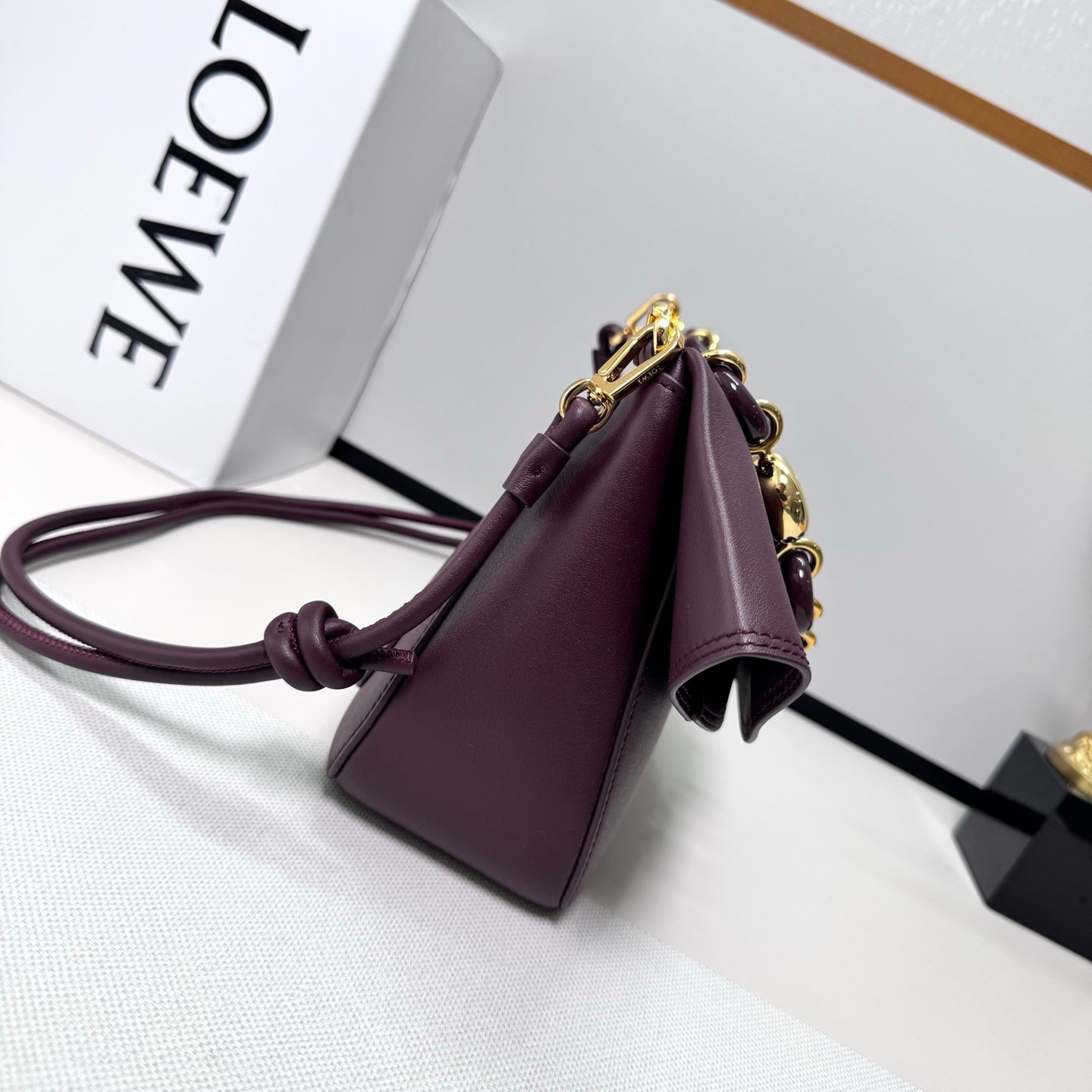 Loewe 2025 Ola 26 Bag Dark Burgundy Smooth Calfskin 274677