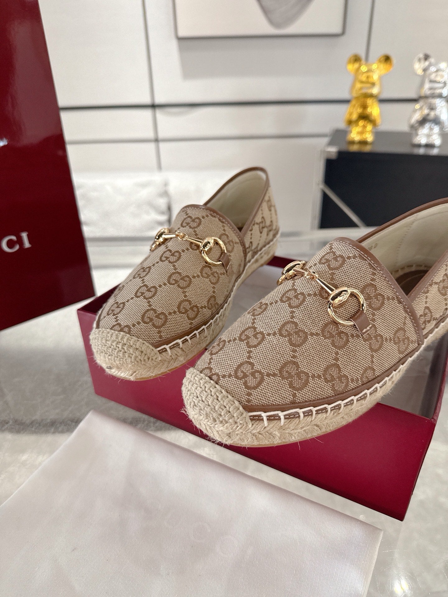 GC 2025 Espadrille With Horsebit Brown Canvas 292457