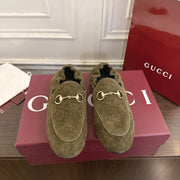 GG 26SS Loafers Olive Green Monogram Suede Leather 645960
