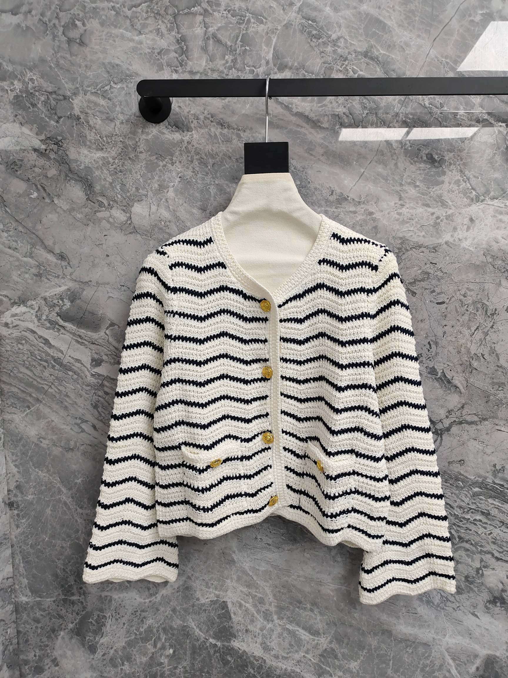Celine 25 Striped Suit White Black Wool Polyester 278762