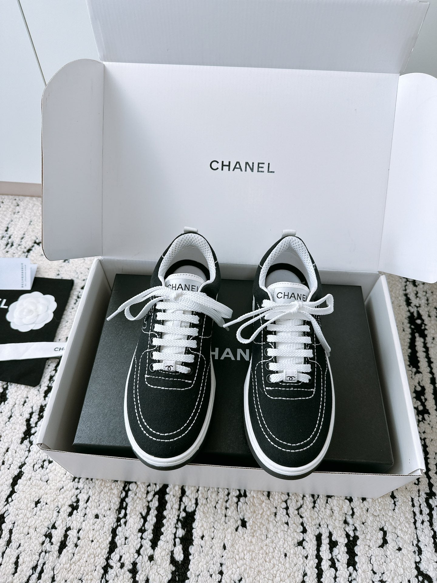 CC Sneaker In Black Canvas Fabric 144503