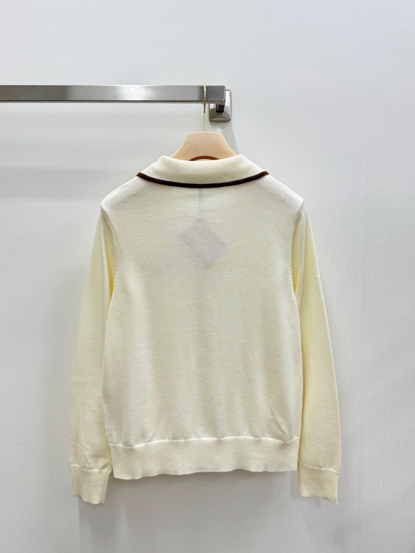 Miumiu 2026 Polo Collar Cardigan with Logo Pattern Wool 838823