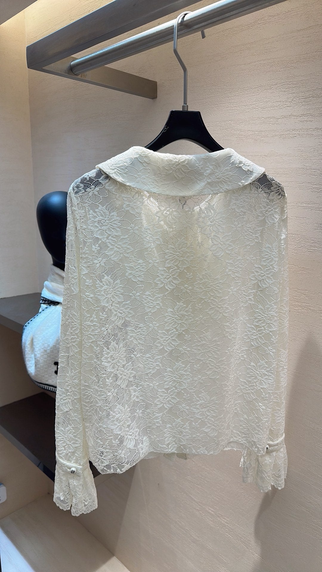 Chanel 2026 Lace Shirt Off-white Polyamide