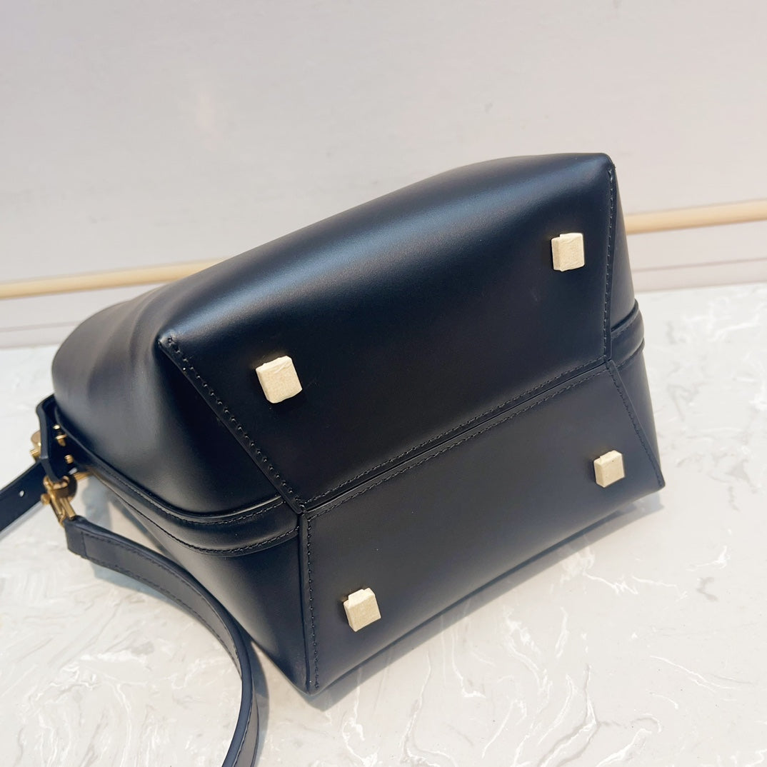 YSL 2026 Mini Bucket Bag 20cm Black Calfskin