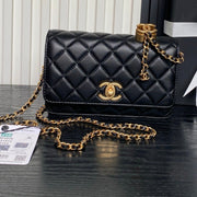 Chanel 2025 Bag Black Gold 19cm Lambskin 269234
