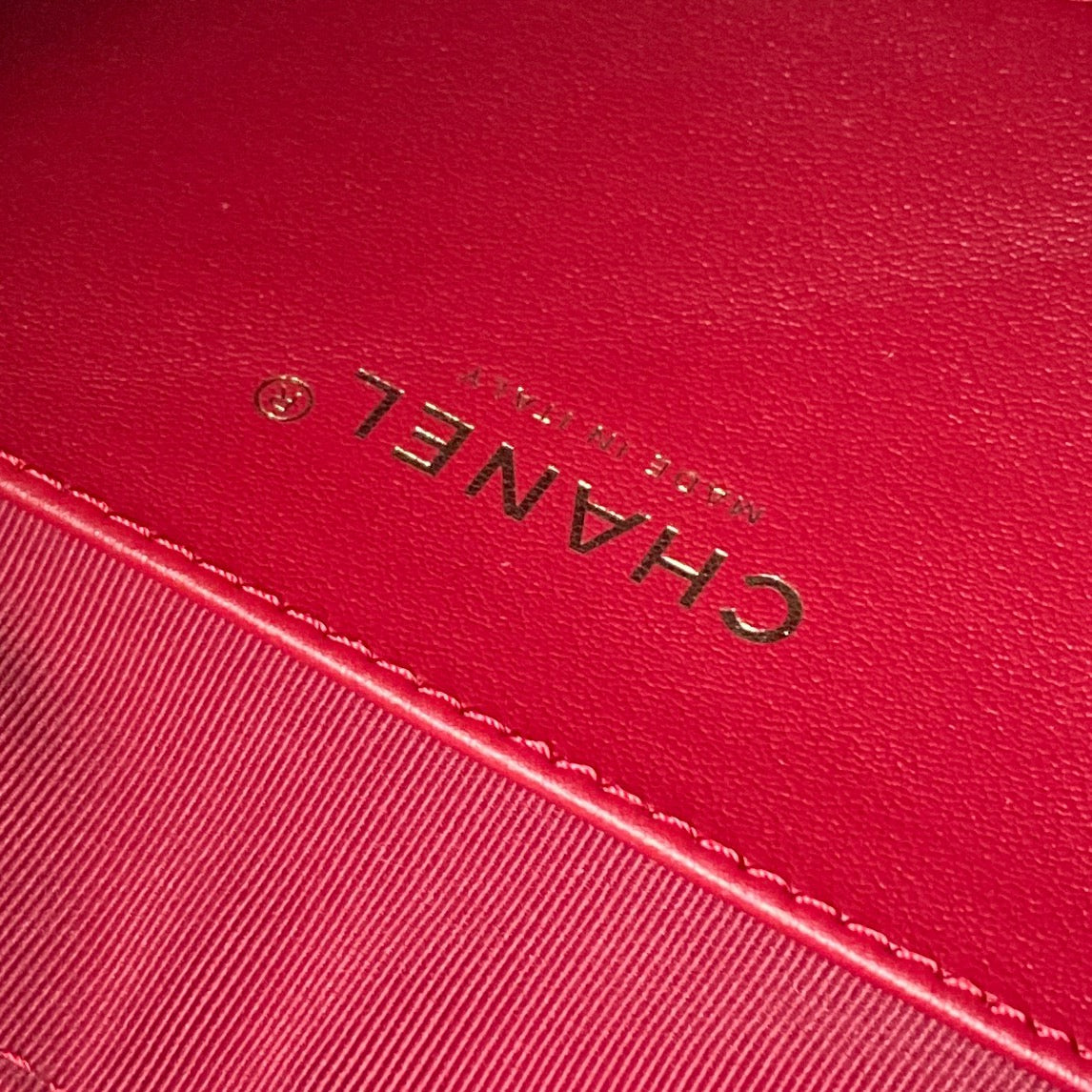 CC 2025 Hobo Bag Red Calfskin Gold Hardware 298484