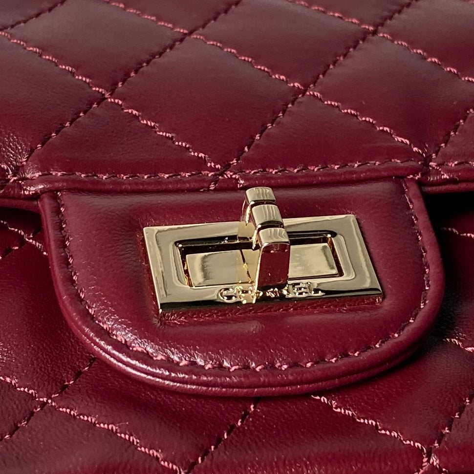 Chanel 2026 2.55 Bag 24cm Burgundy Calfskin 367736